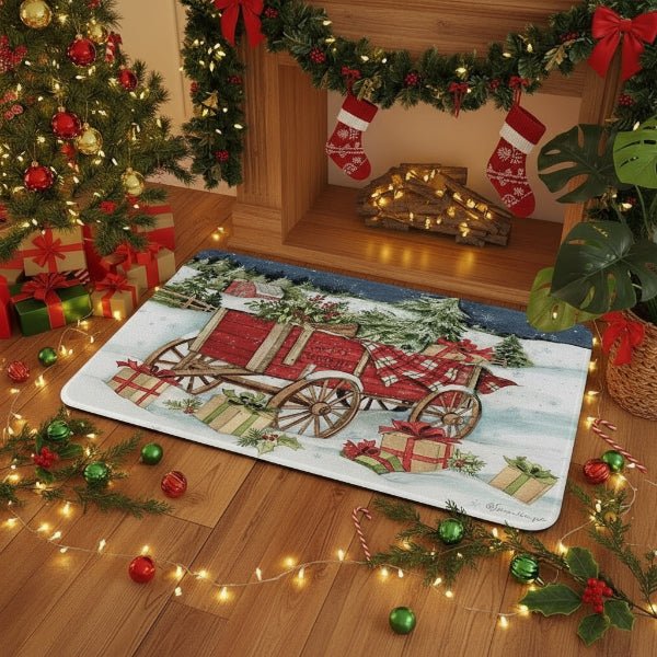 FestiveWelcome Christmas Doormat - Non-Slip Design for Dirt Collection 3