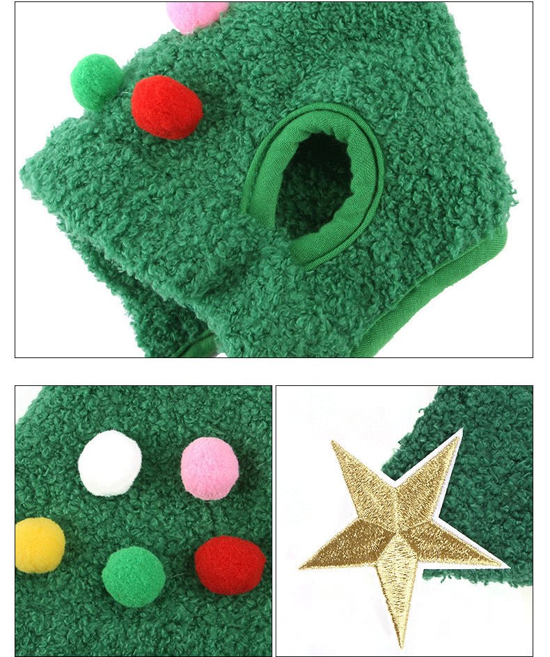 Festive Dog Hat - Plush Christmas Cap with Gold Trim for Dogs to Wear 4