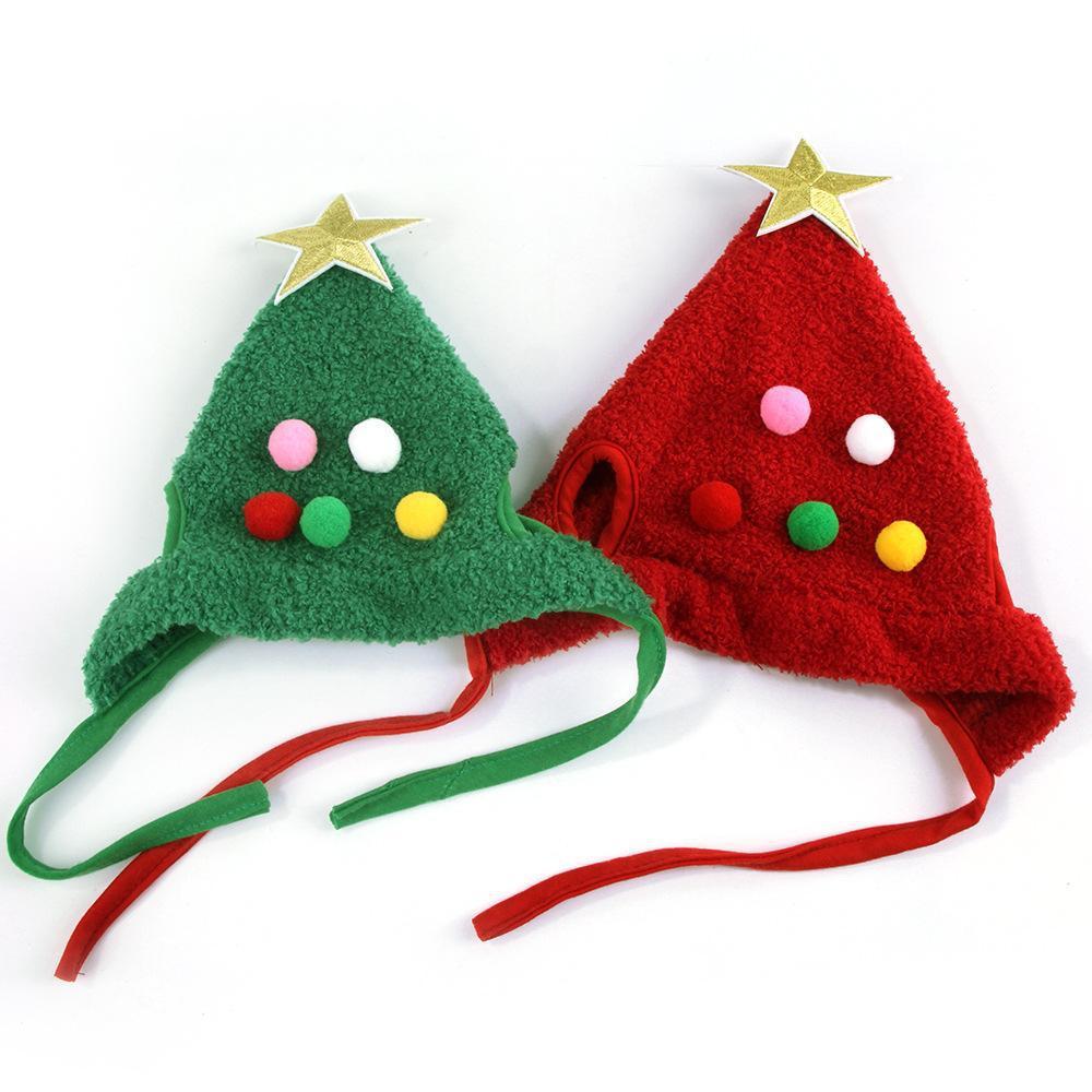 Festive Dog Hat - Plush Christmas Cap with Gold Trim for Dogs to Wear 5