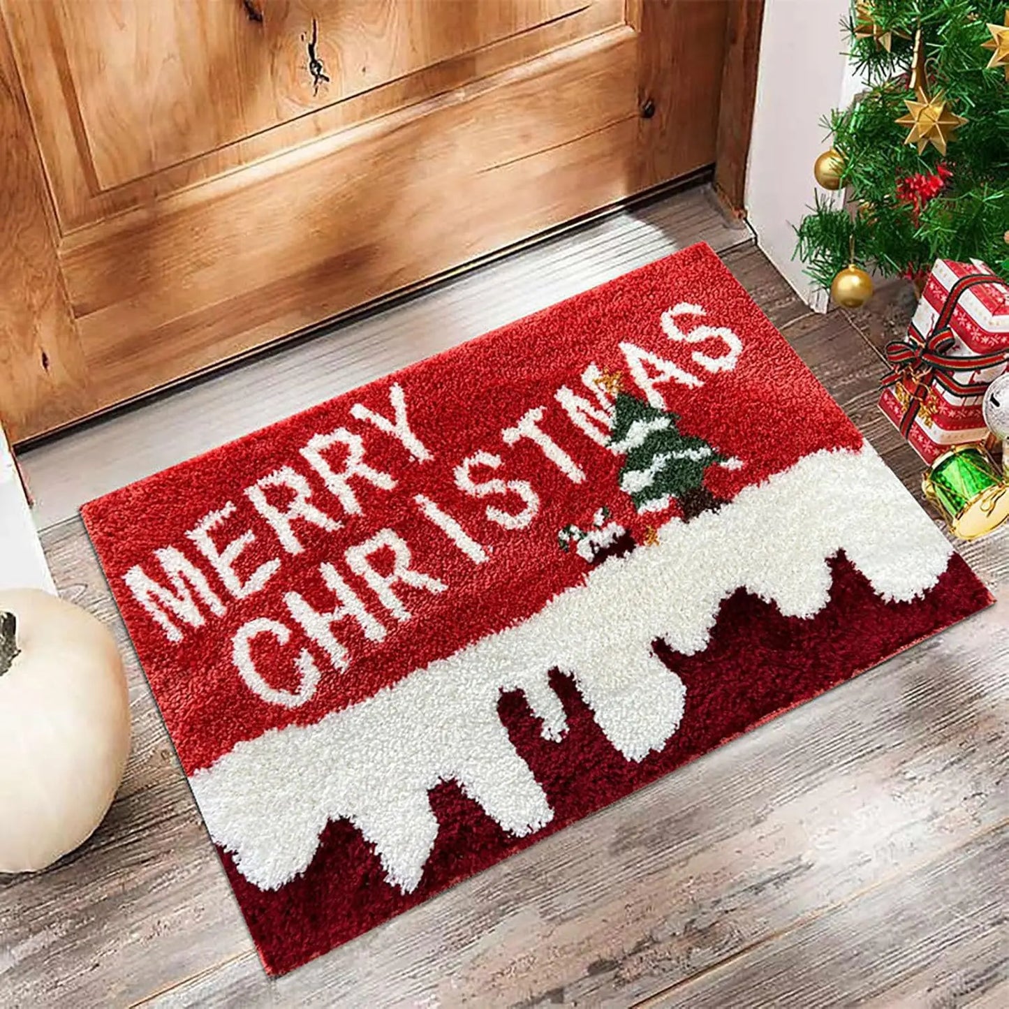 Festive Holiday Door Mat - Durable Santa Claus & Gingerbread Design for Indoor/Outdoor Use 6