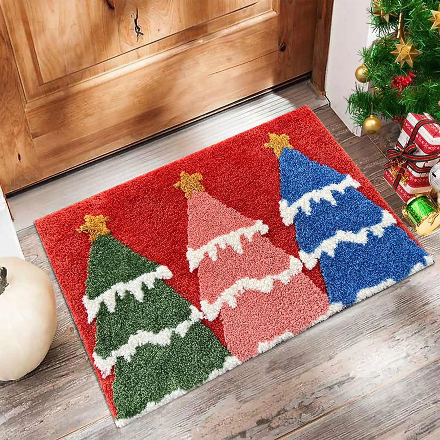 Festive Holiday Door Mat - Durable Santa Claus & Gingerbread Design for Indoor/Outdoor Use 9
