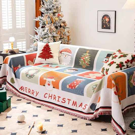 Festive Home - Christmas-Themed Sofa Cover, Soft Jacquard Knit, Easy Care 0