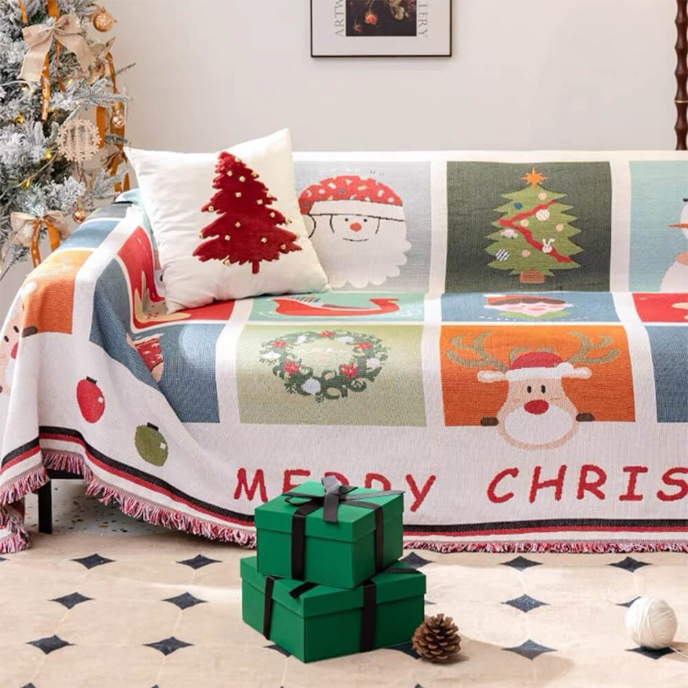 Festive Home - Christmas-Themed Sofa Cover, Soft Jacquard Knit, Easy Care 2
