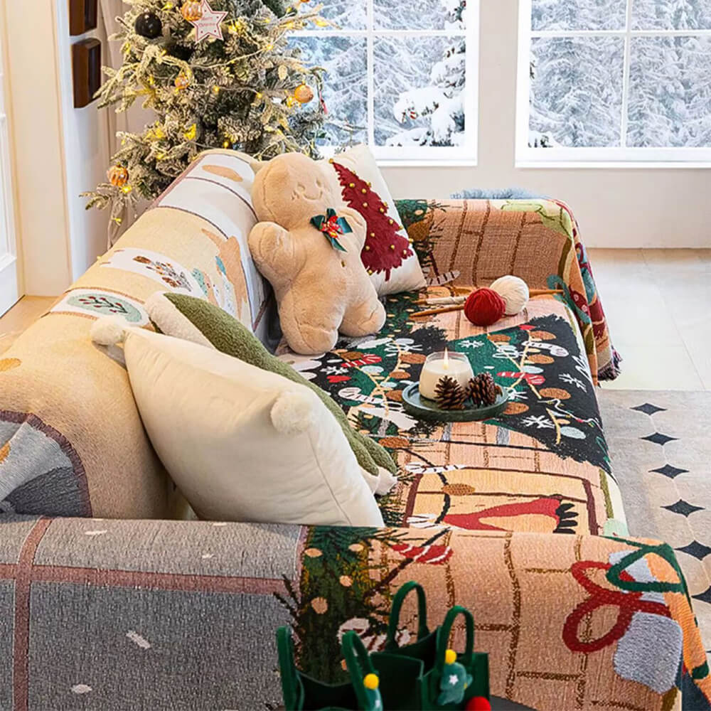 Festive Home - Christmas-Themed Sofa Cover, Soft Jacquard Knit, Easy Care 4