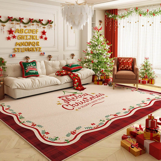 Festive Home Rug - Non-Slip Decorative Area Rug for Holiday Cheer, 6mm Thick Polyester 0