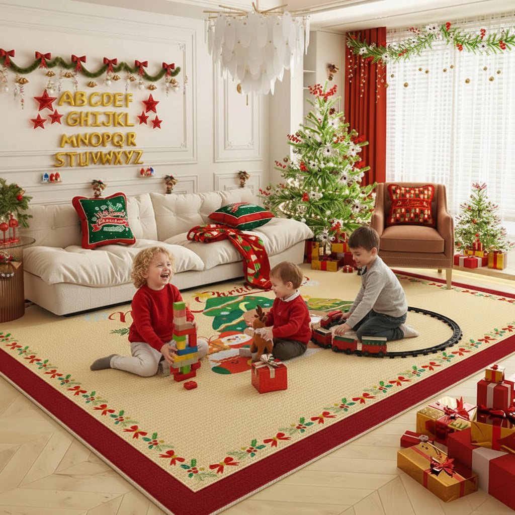 Festive Home Rug - Non-Slip Decorative Area Rug for Holiday Cheer, 6mm Thick Polyester 2