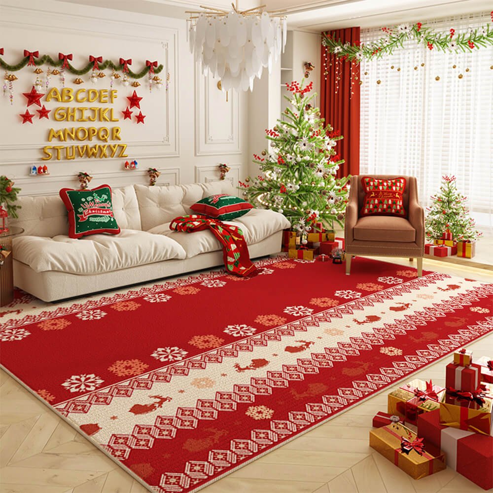 Festive Home Rug - Non-Slip Decorative Area Rug for Holiday Cheer, 6mm Thick Polyester 4