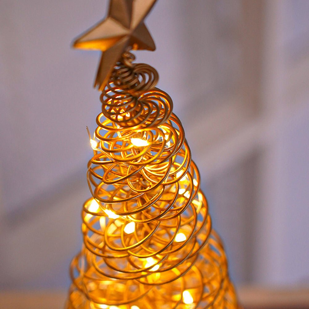 Festive LED Christmas Tree - Spiral Design & Star Top, 33cm Christmas Decor 2