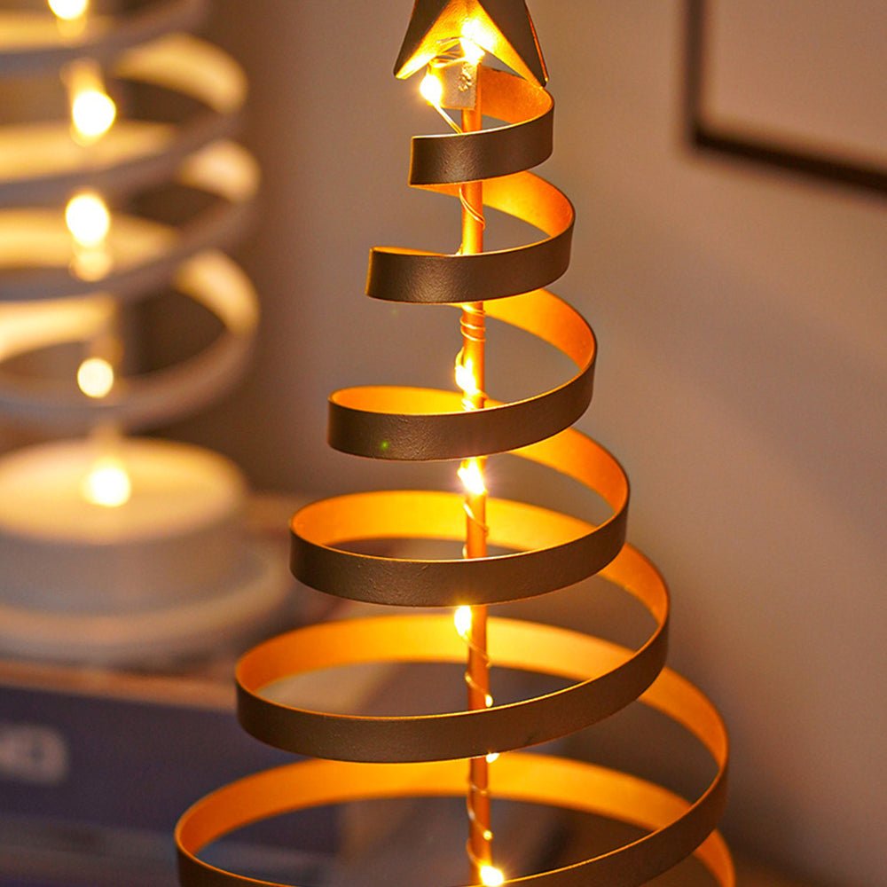Festive LED Christmas Tree - Spiral Design & Star Top, 33cm Christmas Decor 7