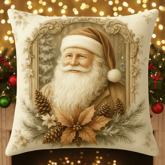 Festive Velvet Cushion Covers - Vintage Christmas Design for Cozy Home Decor 0