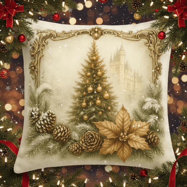 Festive Velvet Cushion Covers - Vintage Christmas Design for Cozy Home Decor 1