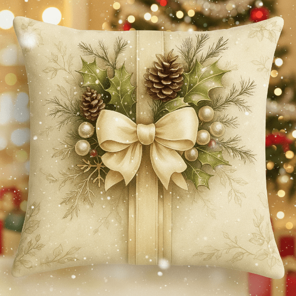 Festive Velvet Cushion Covers - Vintage Christmas Design for Cozy Home Decor 2