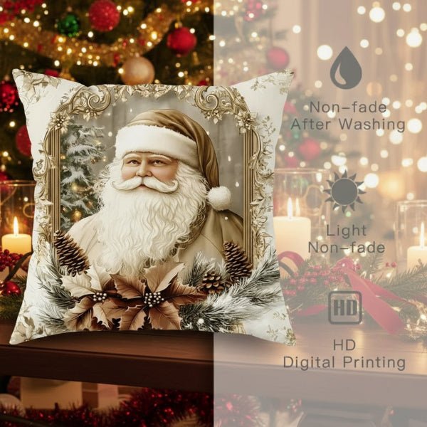 Festive Velvet Cushion Covers - Vintage Christmas Design for Cozy Home Decor 5