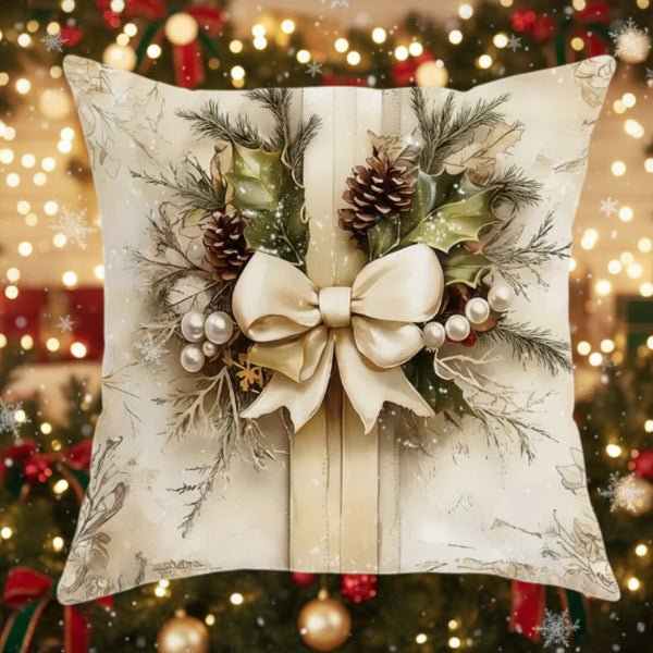 Festive Velvet Cushion Covers - Vintage Christmas Design for Cozy Home Decor 8