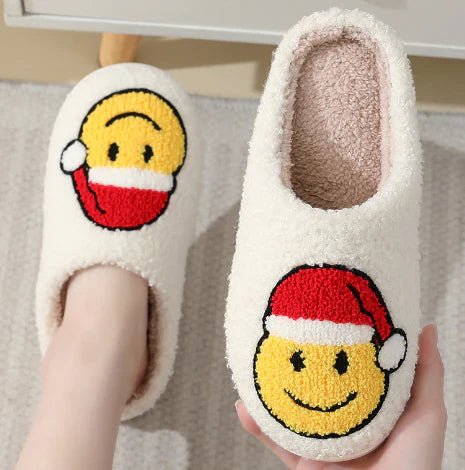FluffSteps Cartoon Christmas Deer Print Warm Non-Slip Slippers for Winter 8