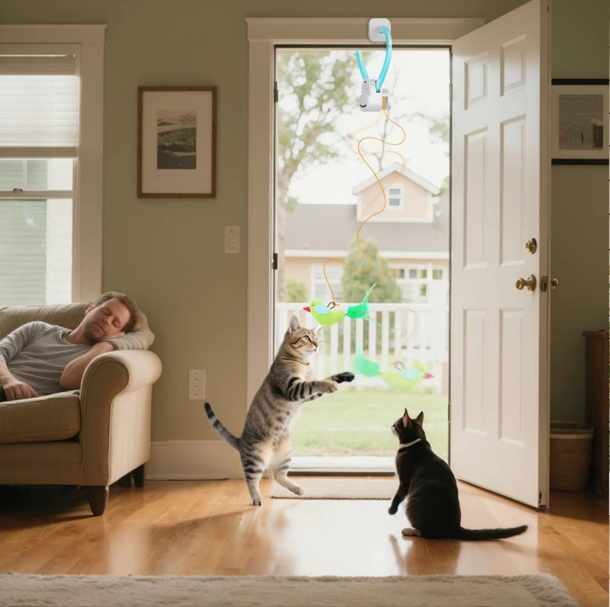 FlyChase - Interactive Flying Bird Cat Toy for Endless Fun & Playtime 0