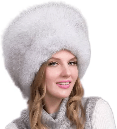 Frostique – Luxurious Winter Hat Made of 100% Natural Fox Fur with Ear Flaps