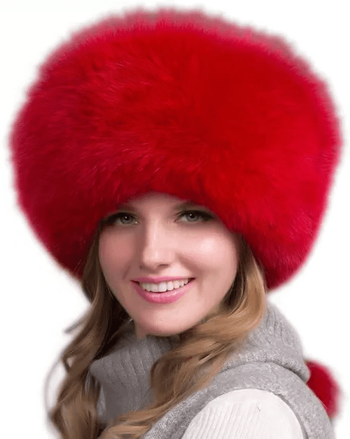 Frostique – Luxurious Winter Hat Made of 100% Natural Fox Fur with Ear Flaps