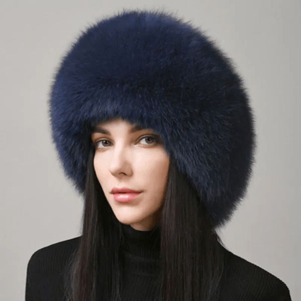 Frostique – Luxurious Winter Hat Made of 100% Natural Fox Fur with Ear Flaps