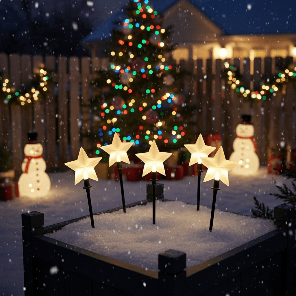 GLIMMERWAY – 10m LED Star Path Lights for Holiday Gardens