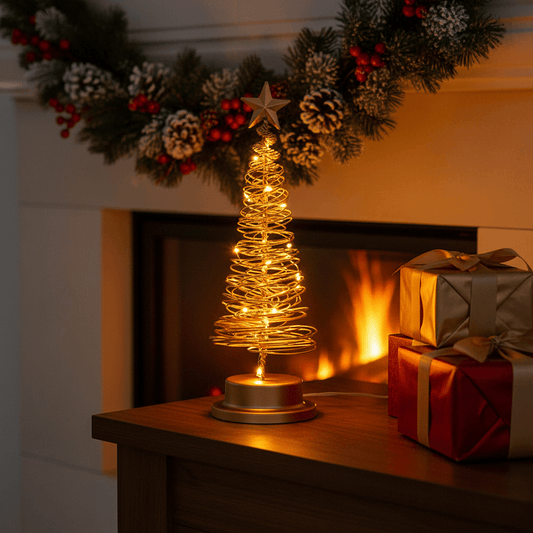GLOWSPIRAL – LED Christmas Tree with Star Top for Holiday Decoration (33 cm)
