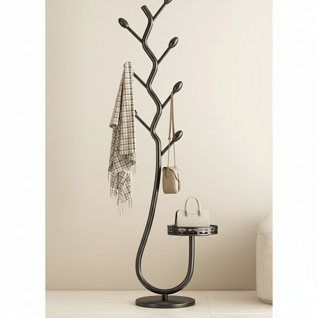 Arbolé Studio Wooden Coat Stand | Minimalist standing coat rack for modern interiors