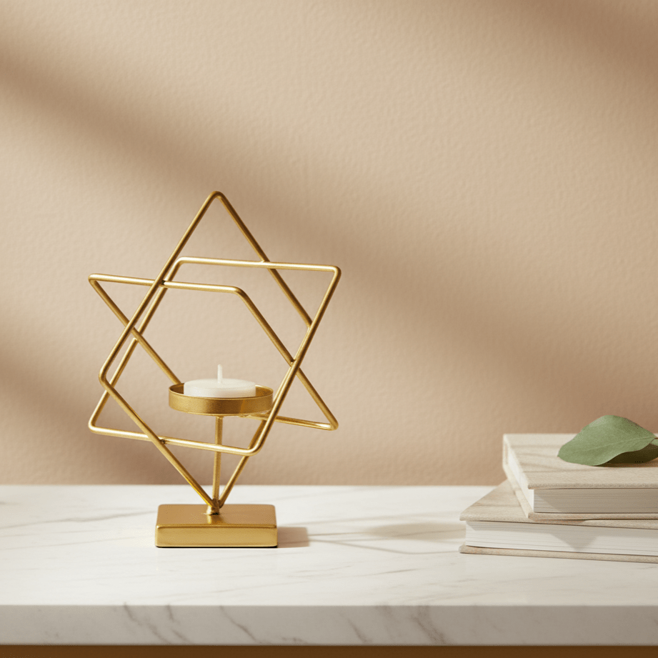Gildora Classic Candleholder | Premium metal gold candlestick for living room and dining table 1