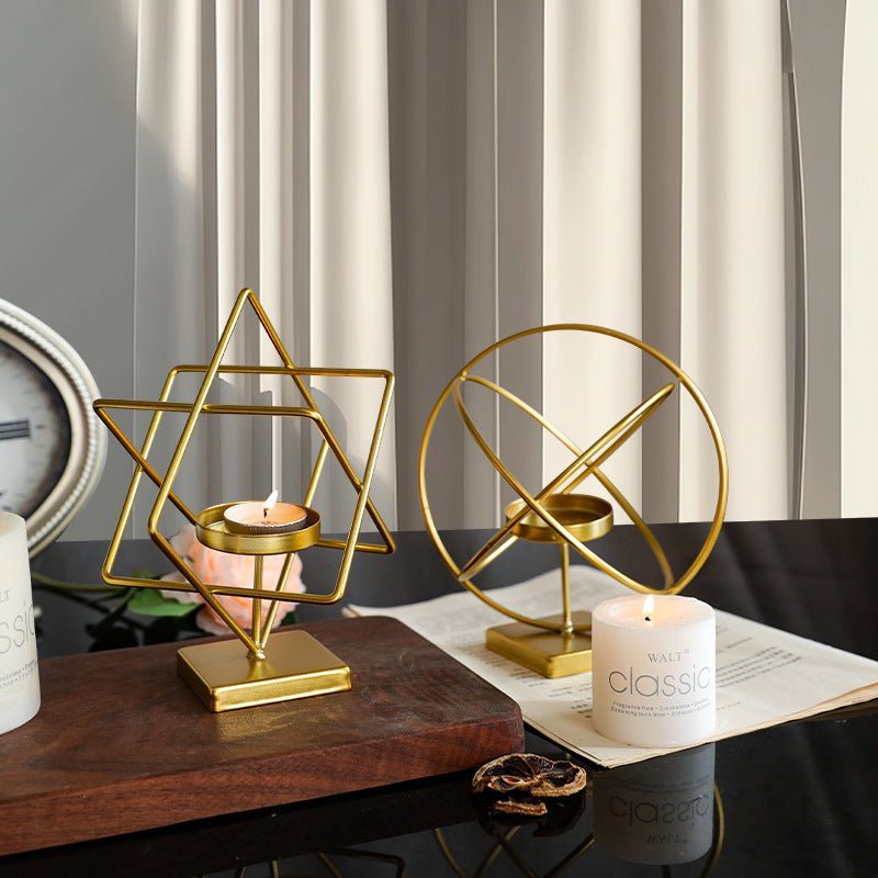 Gildora Classic Candleholder | Premium metal gold candlestick for living room and dining table 3