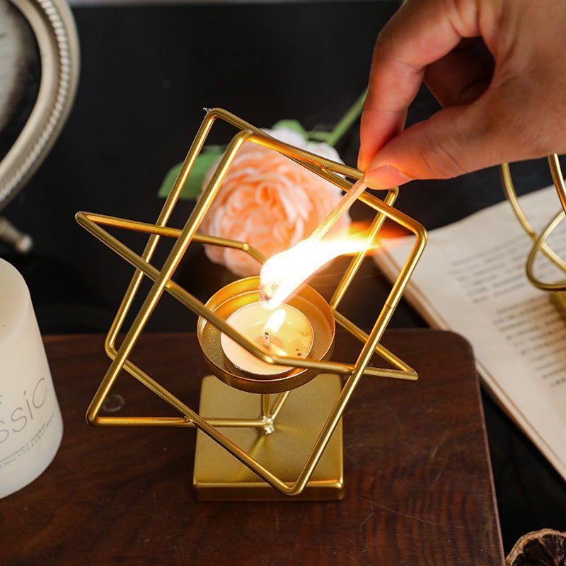 Gildora Classic Candleholder | Premium metal gold candlestick for living room and dining table 4