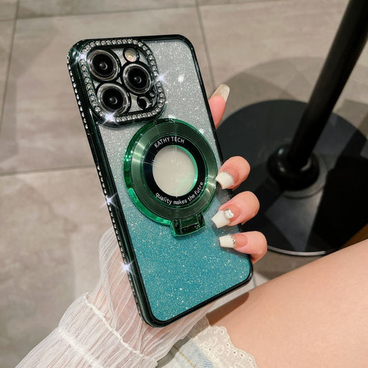 Glitter Diamond Magnetic Ring Holder for iPhone - Enhanced Grip & Stand 0