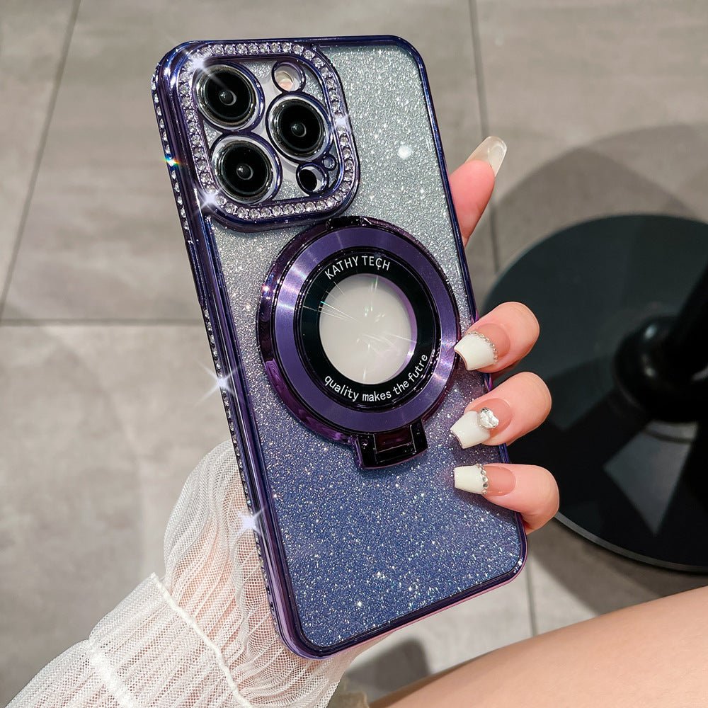 Glitter Diamond Magnetic Ring Holder for iPhone - Enhanced Grip & Stand 5