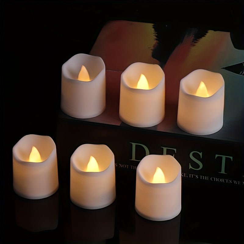 GlowFlicker Flameless LED Tea Lights - Safe, Battery-Powered, Warm Flickering Light - 24/50/100 Pack for Weddings & Home Decor 1