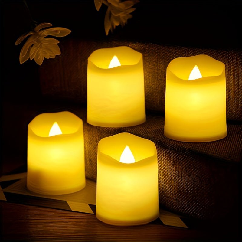 GlowFlicker Flameless LED Tea Lights - Safe, Battery-Powered, Warm Flickering Light - 24/50/100 Pack for Weddings & Home Decor 5