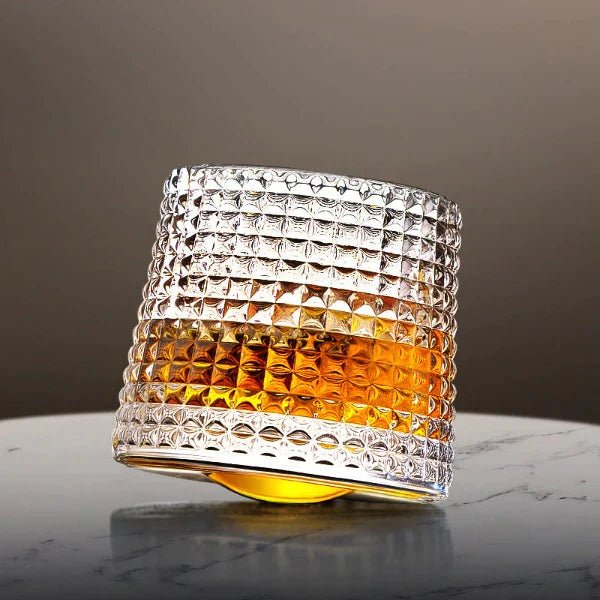 Grandeur - Spinning Whiskey Tumbler Glass, Heat Resistant EDO Design, 160ml 0