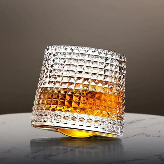 Grandeur - Spinning Whiskey Tumbler Glass, Heat Resistant EDO Design, 160ml 0
