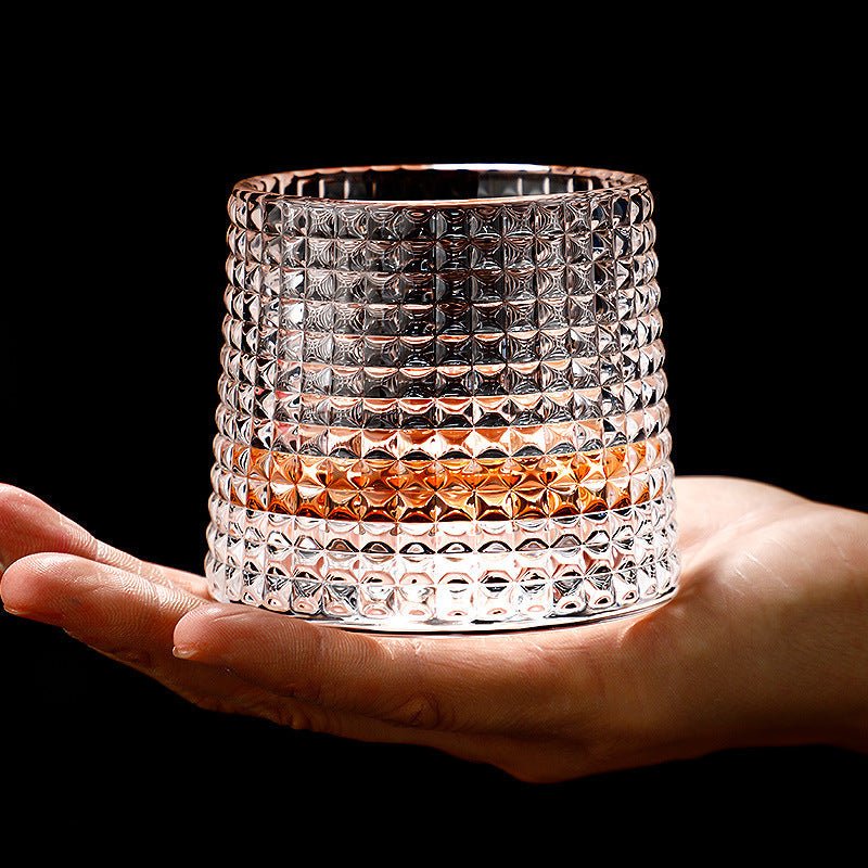 Grandeur - Spinning Whiskey Tumbler Glass, Heat Resistant EDO Design, 160ml 1