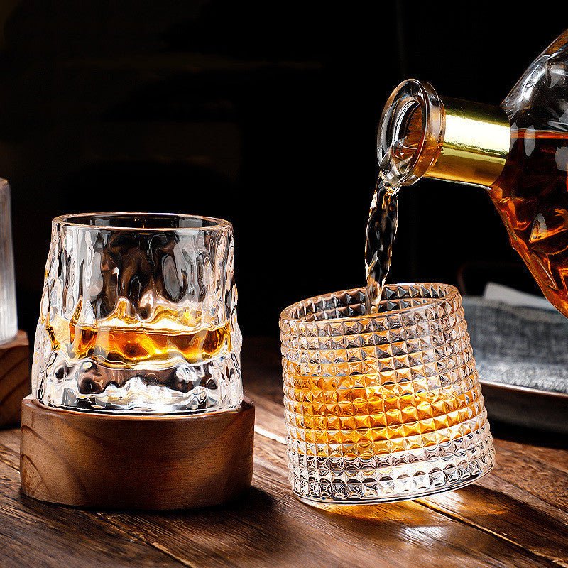 Grandeur - Spinning Whiskey Tumbler Glass, Heat Resistant EDO Design, 160ml 2