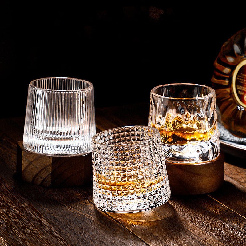 Grandeur - Spinning Whiskey Tumbler Glass, Heat Resistant EDO Design, 160ml 5