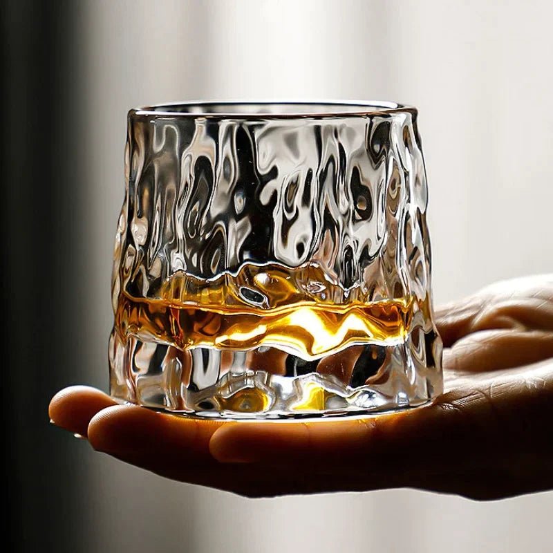 Grandeur - Spinning Whiskey Tumbler Glass, Heat Resistant EDO Design, 160ml 6
