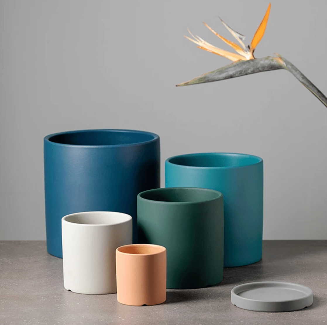 Handmade Ceramic Plant Pot with Drainage Saucer - Elegant Indoor Planter for Flowers 7