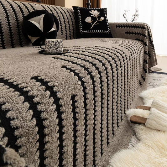 Heritage Plush Tufted Sofa Cover - Soft Microfibre, Non-Slip, Machine Washable 0