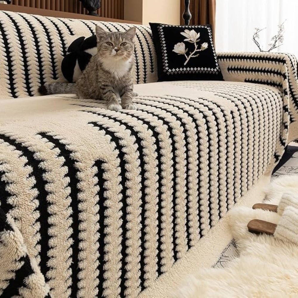 Heritage Plush Tufted Sofa Cover - Soft Microfibre, Non-Slip, Machine Washable 1
