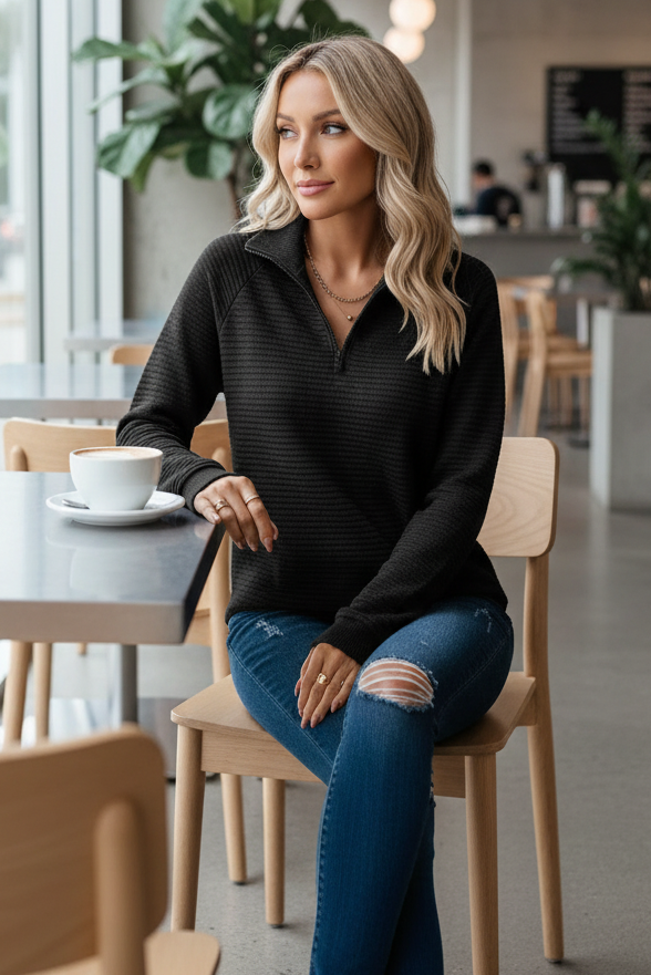 Katheryn - Women's Adjustable Collar Sweater for Everyday Comfort 7