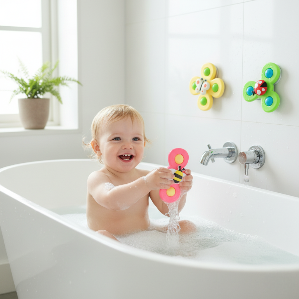 Kiddova – Colorful Bath Fidget Spinner with Cute Insect Design 1