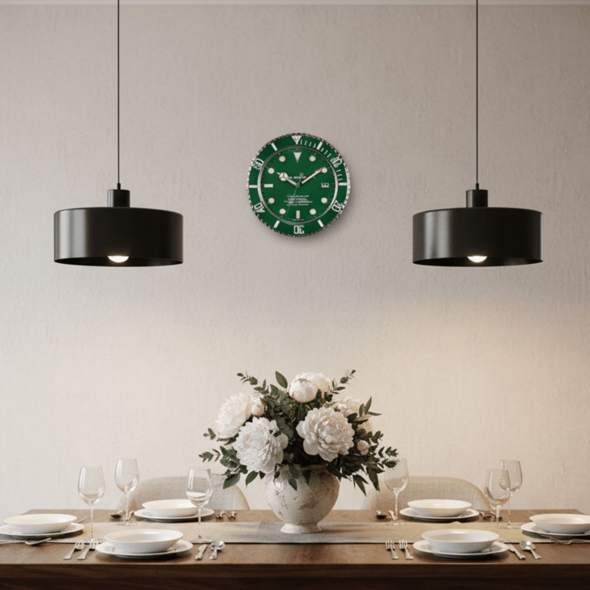 LUMISTEEL – Contemporary Silent Wall Clock with Luminous Hands 3