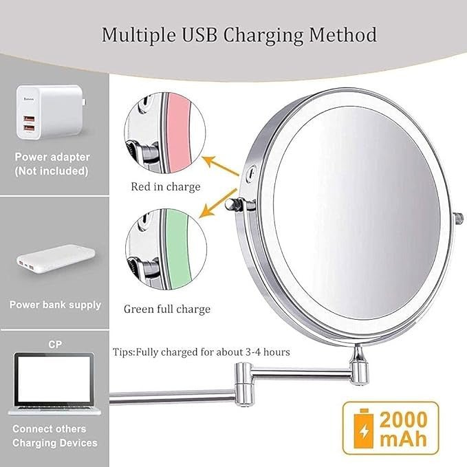 LUMIVIEW – Rechargeable LED Magnifying Mirror with Touch Control 8