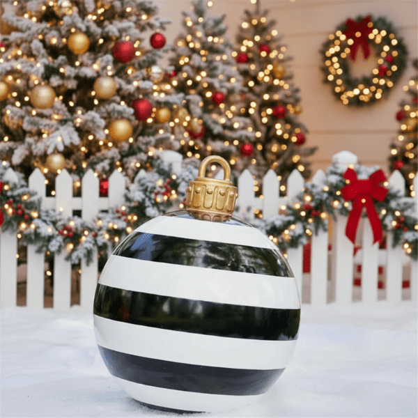 Large Weather-Resistant Christmas Baubles - PVC Holiday Decorations for Indoor & Outdoor Festive Decor 0