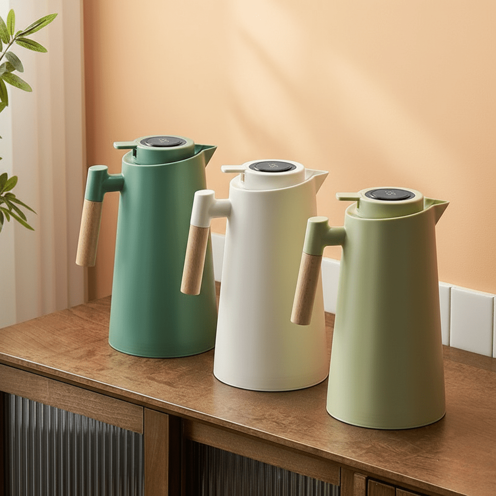 Lattea – Thermal Jug with Temperature Display, Leak-Proof Design & Wooden Handle 4