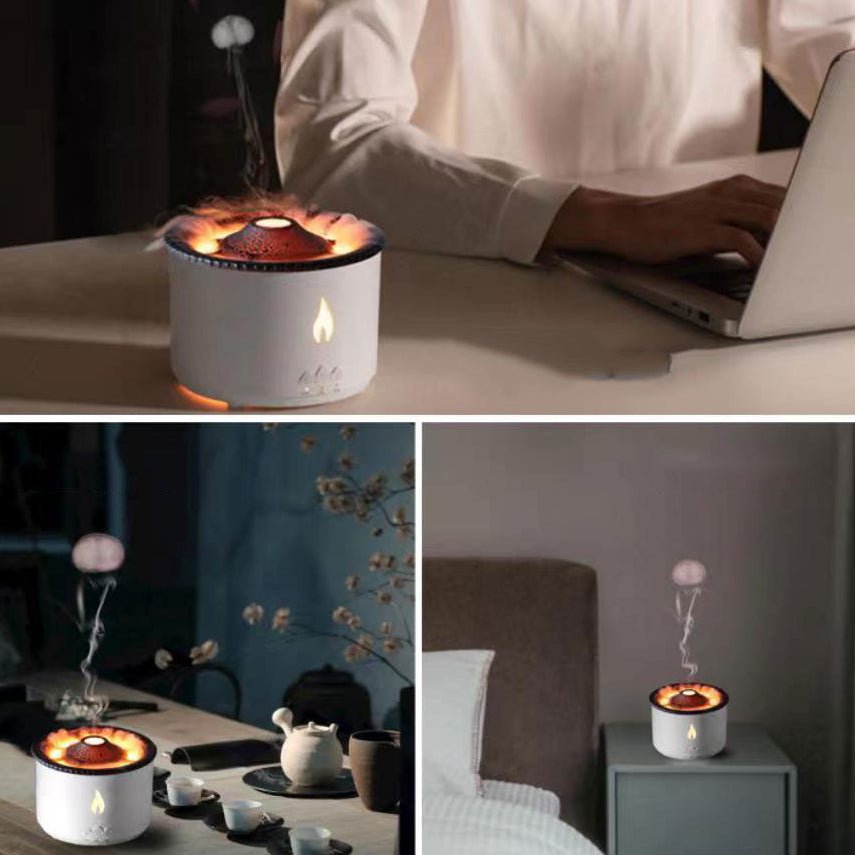 LavaMist Flame Humidifier | Aromatherapy Diffuser & Night Lamp | Realistic Fire Effect | Air Purifier for Home 3
