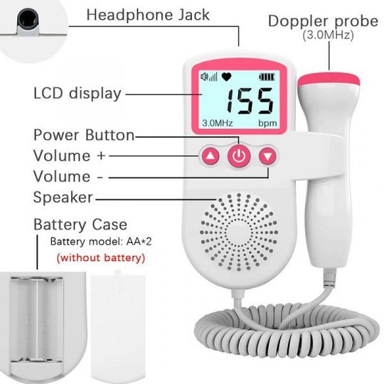 LifeRhythm – Compact LCD Fetal Heart Monitor for Pregnancy Monitoring 6